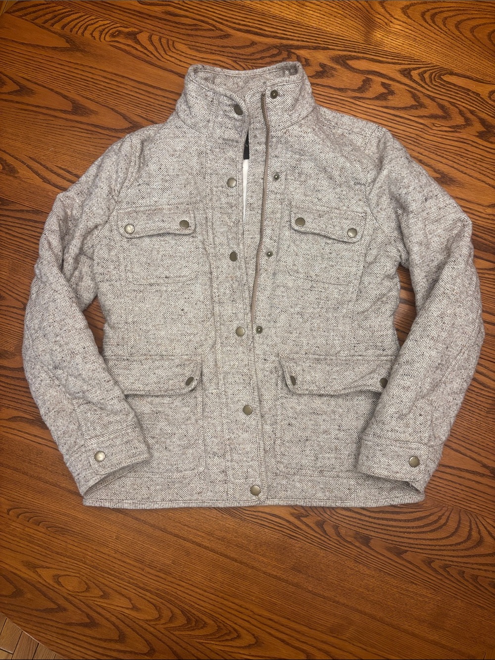 Talbots Heathered Cream Utility Field Jacket